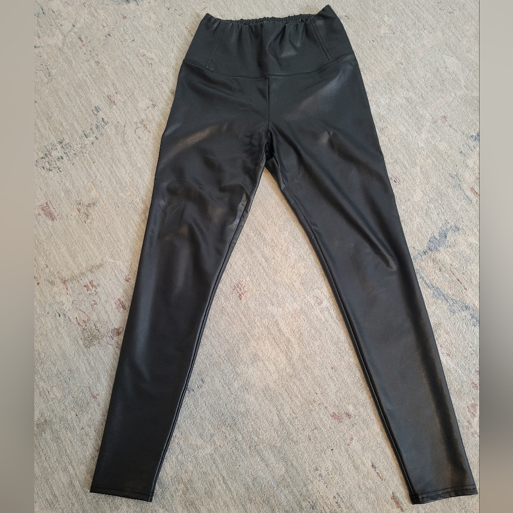 AllSaints Black Leather Leaggings Pants
